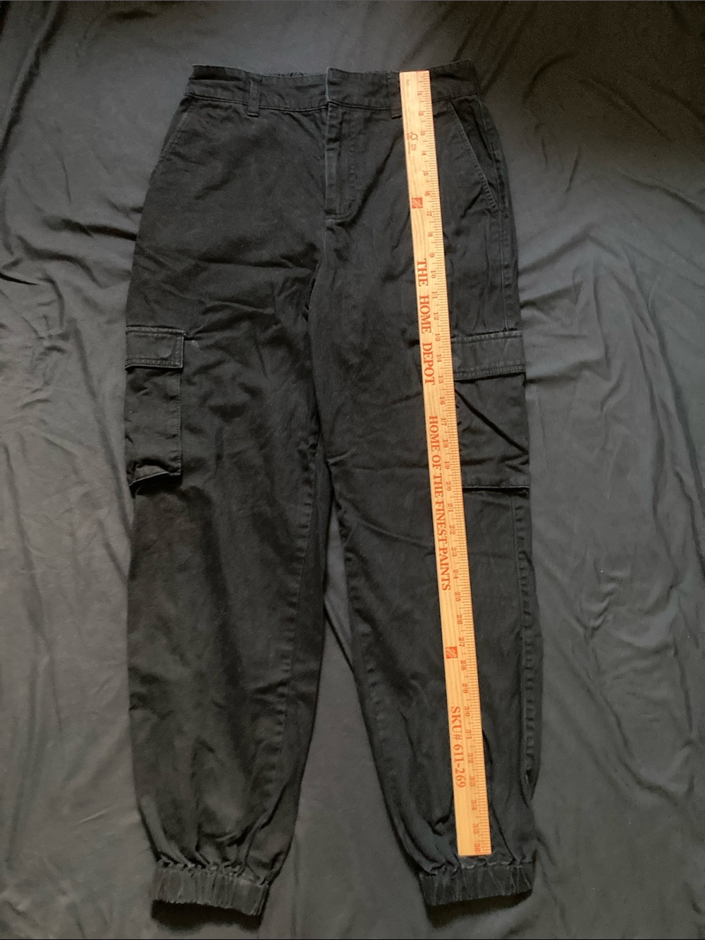 Forever 21 Black Cargo Pants Cinch Elastic Ankle Women's Utility Size Medium - Picture 4 of 11